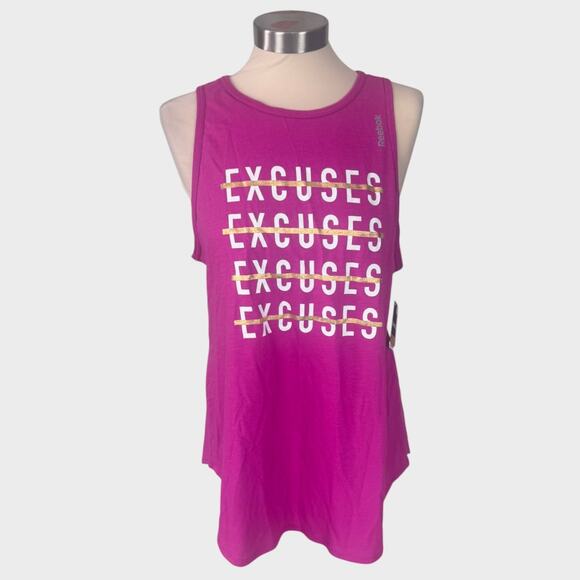 Reebok Speed Wick Womens Large High Neck Tank Top Excuses Berry Pink NEW - Picture 1 of 9